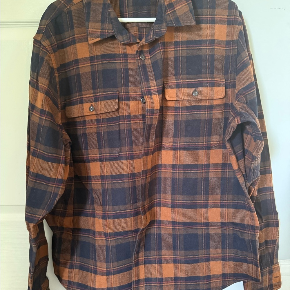 Lucky Brand Checkered Shirt in Brown and Navy